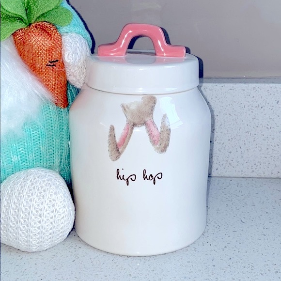 ❗️RAE DUNN HIP HOP BUNNY BABY PINK MODERN FARMHOUSE CANISTER - Picture 5 of 5